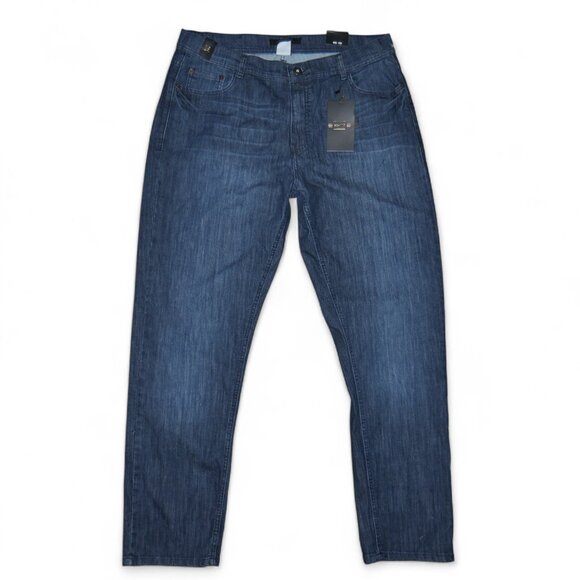 GS-115 Men's Size 36x32 Jeans Relaxed Fit Dark Rinse Thick Stitch Denim BKE NWT - Picture 2 of 9